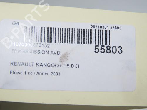 Right front driveshaft RENAULT KANGOO (KC0/1_) 1.5 dCi (KC07) | BP32004956M39 