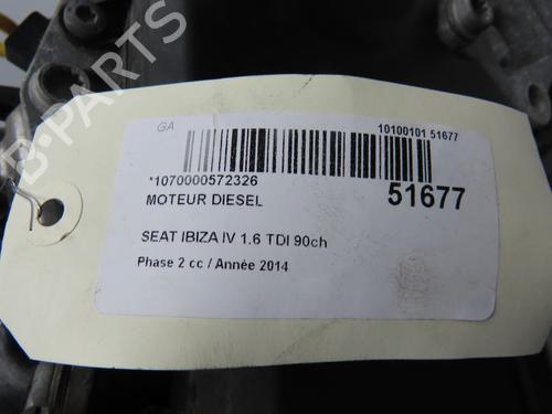 Used Engine Engine SEAT IBIZA IV (6J5, 6P1) 1.6 TDI (90 hp) 34457036 34457036