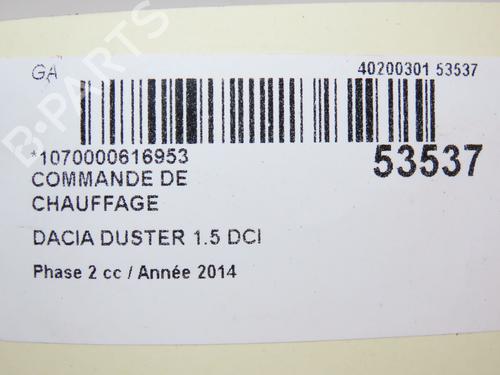 Used Climate control DACIA DUSTER (HS_) 1.5 dCi (109 hp) 28801739