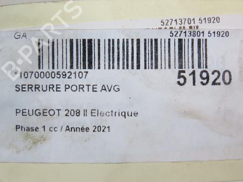 Front left lock PEUGEOT 208 II (UB_, UP_, UW_, UJ_) e-208 | BP28968827C98 