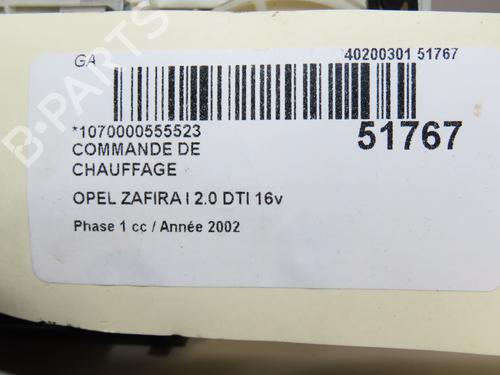 Used Climate control OPEL ZAFIRA A MPV (T98) 2.0 DTI 16V (F75) (101 hp) 21799806