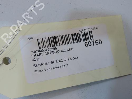 Used Right front fog light Right front fog light RENAULT SCÉNIC IV (J9_) 1.5 dCi 110 (110 hp) 39893974 39893974