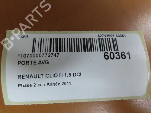 Used Left front door Left front door RENAULT CLIO III (BR0/1, CR0/1) 1.5 dCi (75 hp) 39698950 39698950