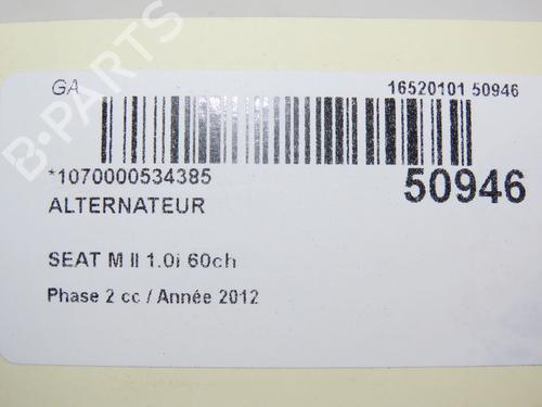 Alternator SEAT Mii (KF1, KE1) 1.0 | BP28829072M7 
