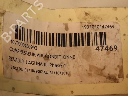 Used AC compressor AC compressor RENAULT LAGUNA III (BT0/1) 1.5 dCi (BT00, BT0A, BT0T, BT1J) (110 hp) 16586398 16586398