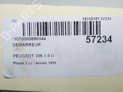 Used Starter Starter PEUGEOT 306 Hatchback (7A, 7C, N3, N5) 1.9 D (68 hp) 32100417 32100417
