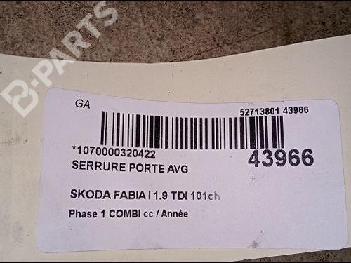 Front left lock SKODA FABIA I Combi (6Y5) 1.9 TDI | BP9618369C98 