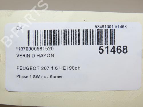 Tailgate lift support PEUGEOT 207 SW (WK_) 1.6 HDi | BP21799841C138 