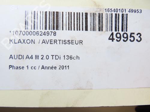 Horn AUDI A4 B8 (8K2) 2.0 TDI | BP28829166E13 - Image 8