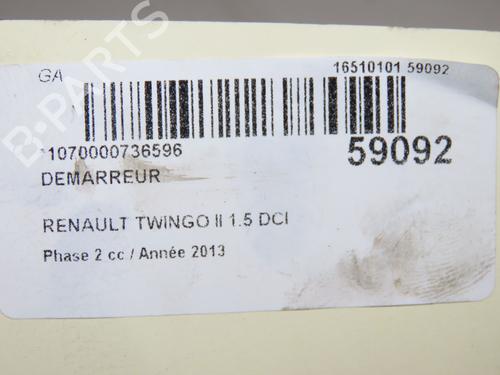 Used Starter Starter RENAULT TWINGO II Hatchback Van (CNO_) 1.5 dCi (CN03) (75 hp) 40484773 40484773