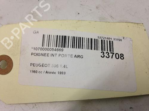 Used Rear left interior door handle PEUGEOT 306 Hatchback (7A, 7C, N3, N5) 1.4 (75 hp) 9594335