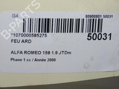 Used Right taillight ALFA ROMEO 159 (939_) 1.9 JTDM 16V (939AXC1B, 939AXC12) (150 hp) 31372122
