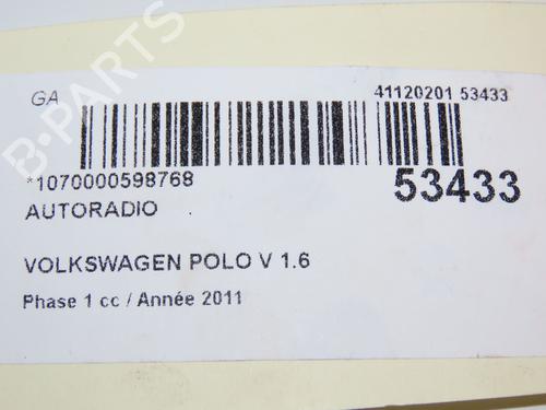 Used Radio VW POLO V (6R1, 6C1) 1.6 TDI (90 hp) 28830595