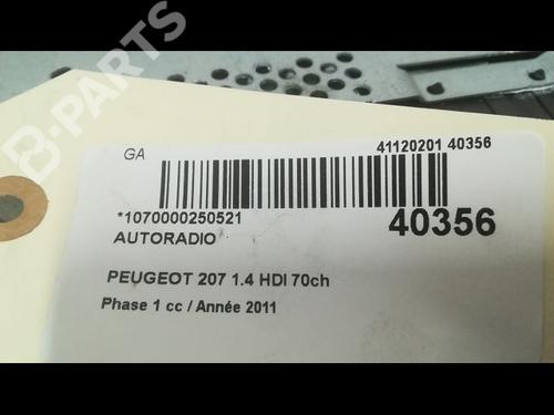 Radio PEUGEOT 207 (WA_, WC_) 1.4 HDi | BP9609761E6 