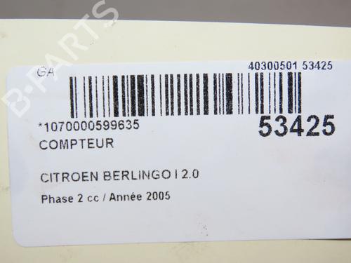 Kombiinstrument CITROËN BERLINGO / BERLINGO FIRST MPV (MF_, GJK_, GFK_) 2.0 HDI 90 (MFRHY) (90 hp) 28830505