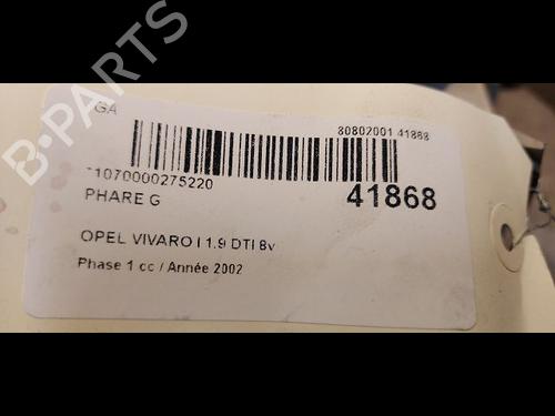 Used Left headlight OPEL VIVARO A Van (X83) 1.9 DTI (F7) (101 hp) 9613293