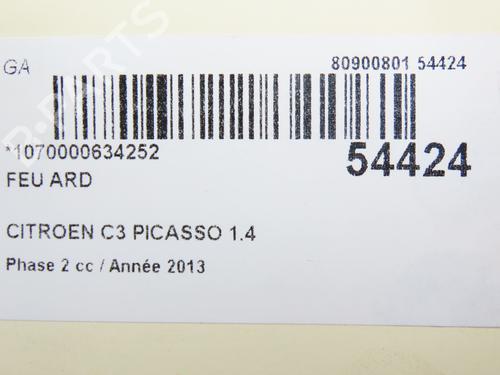 Right taillight CITROËN C3 Picasso (SH_) 1.4 VTi 95 (SH8FSC, SH8FP0, SH8FP6) | BP28969600C35 