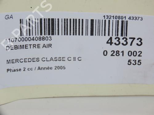 Mass air flow sensor MERCEDES-BENZ C-CLASS (W203) C 200 CDI (203.007) | BP16707236M95 