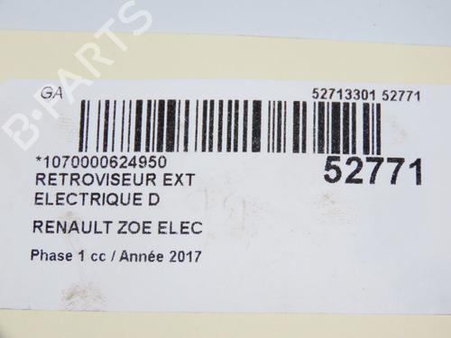 Right mirror RENAULT ZOE (BFM_) Electric (BFME) | BP33032191C27 - Image 2