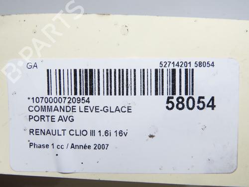 Used Left front window switch Left front window switch RENAULT CLIO III (BR0/1, CR0/1) 1.6 16V (BR05, BR0B, BR0Y, BR15, BR1J, BR1M, BR1Y, CR0B,... (112 hp) 33222765 33222765