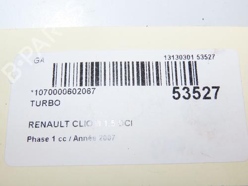 Turbolader/Kompressor RENAULT CLIO III (BR0/1, CR0/1) 1.5 dCi (C/BR0G, C/BR1G) (68 hp) 29441607