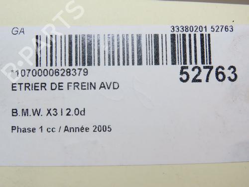Højre bremsekaliber foran BMW X3 (E83) 2.0 d (150 hp) 28830045