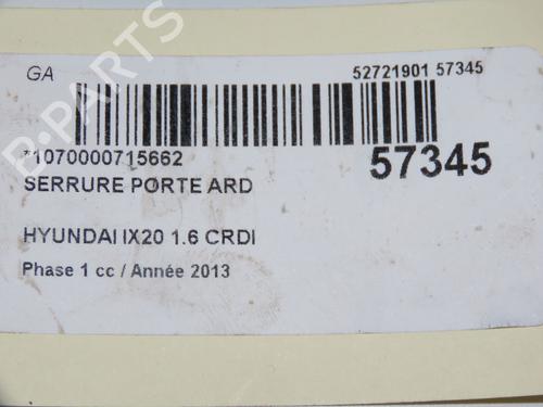 rear-right-lock-hyundai-ix20-jc-2010-2011-2012-2013-2014-2015-2016-2017-2018-2019-32845315 main image