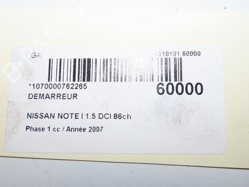 Starter NISSAN NOTE (E11, NE11) 1.5 dCi | BP39893797M8 - Image 5