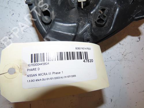 Right headlight NISSAN MICRA III (K12) 1.5 dCi | BP17315721C29 