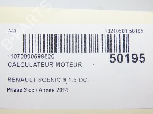 Engine control unit (ECU) RENAULT SCÉNIC III (JZ0/1_) 1.5 dCi | BP28801373M57 