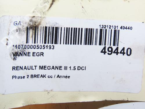 Used Egr Egr RENAULT MEGANE III Grandtour (KZ0/1) 1.5 dCi (KZ09, KZ0D, KZ1G, KZ29, KZ14, KZ1W, KZ10, KZ1F,... (110 hp) 16740686 16740686
