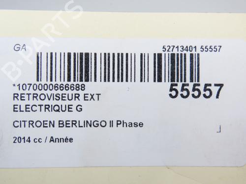 Bakspejl venstre CITROËN BERLINGO MULTISPACE (B9) 1.6 HDi 115 | BP31120826C26 