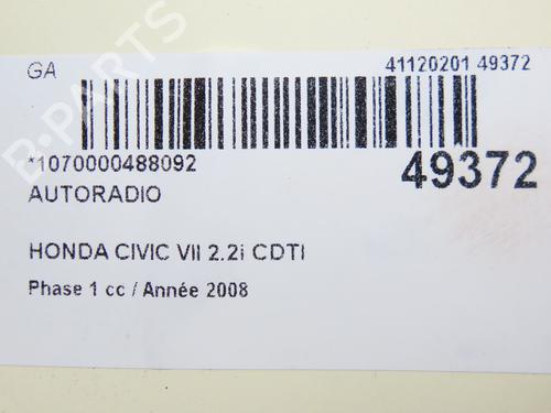 Used Radio HONDA CIVIC VIII Hatchback (FN, FK) 2.2 CTDi (FK3) (140 hp) 28830551