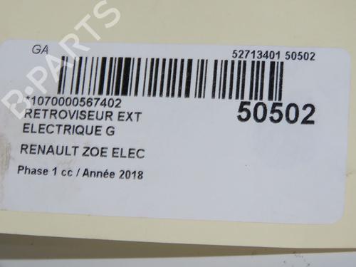 Ryggespeil venstre RENAULT ZOE (BFM_) ZOE (92 hp) 31274405