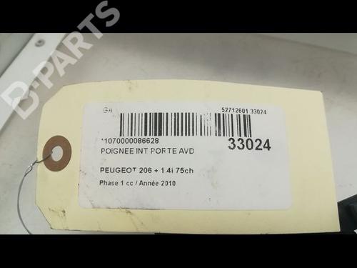 Front right interior door handle PEUGEOT 206+ (2L_, 2M_) 1.4 i (2LKFWA, 2MKFWA) | BP9596546I14 