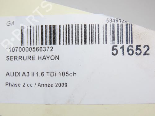 Used Tailgate lock AUDI A3 (8P1) 1.6 TDI (105 hp) 28802186