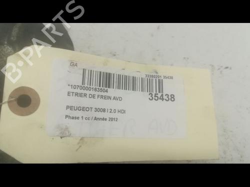 Used Right front brake caliper PEUGEOT 3008 I MPV (0U_) 2.0 HDi Hybrid4 (163 hp) 14877279