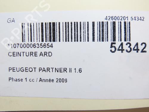 Høyre bak beltestrammer PEUGEOT PARTNER Tepee 1.6 HDi 16V (90 hp) 28830662