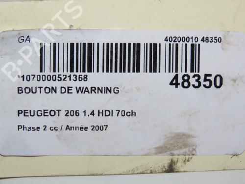 Used Warning switch PEUGEOT 206 Hatchback (2A/C) 1.4 HDi eco 70 (68 hp) 17868298