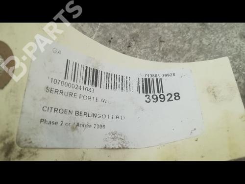 Front left lock CITROËN BERLINGO / BERLINGO FIRST Box Body/MPV (M_) 1.9 D 70 (MBWJZ, MCWJZ) | BP9608815C98 