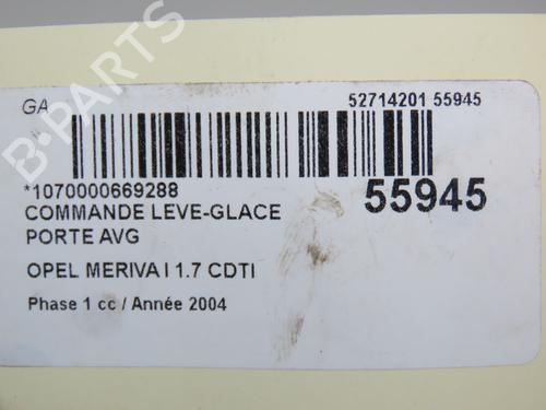 Used Left front window switch OPEL MERIVA A MPV (X03) 1.7 CDTI (E75) (100 hp) 30893458