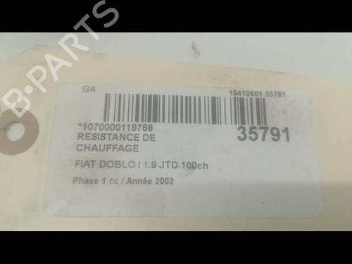 Used Heater resistor FIAT DOBLO MPV (119_, 223_) 1.9 JTD (223AXE1A) (100 hp) 11677120