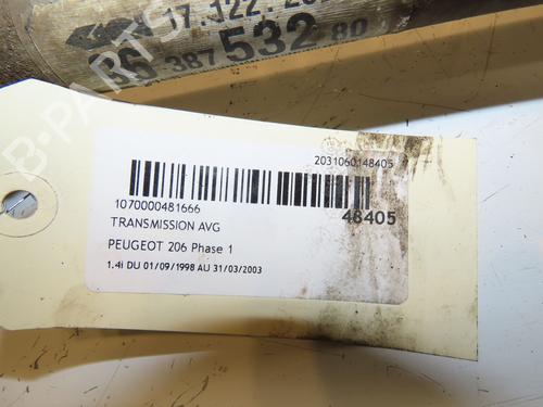 Left front driveshaft PEUGEOT 206 Hatchback (2A/C) 1.4 i | BP17315629M38 
