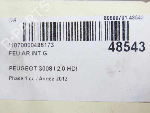 Used Left tailgate light PEUGEOT 3008 I MPV (0U_) 2.0 HDi 150 / BlueHDi 150 (150 hp) 28832606