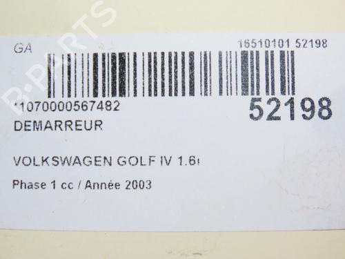 Anlasser für VW GOLF IV (1J1) 1.6 16V (105 hp) 28828993