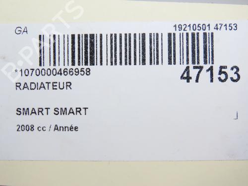 Used Water radiator Water radiator SMART FORTWO Coupe (451) 1.0 (451.331, 451.380) (71 hp) 19089446 19089446
