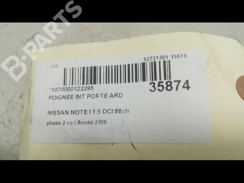 Rear right interior door handle NISSAN NOTE (E11, NE11) 1.5 dCi | BP9598417I16 