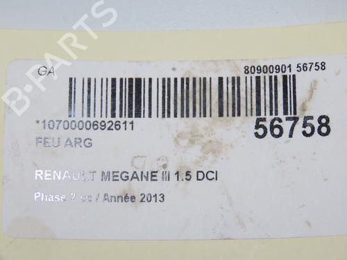 Venstre Baklys RENAULT MEGANE III Hatchback (BZ0/1_, B3_) 1.5 dCi (BZ09, BZ0D, BZ1W, BZ29, BZ14) (110 hp) 33008167
