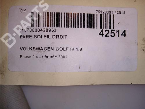Right sun visor VW GOLF IV (1J1) 1.9 TDI | BP12198086I2 