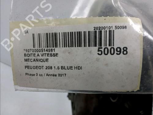 Used Gearbox PEUGEOT 208 I (CA_, CC_) 1.6 BlueHDi 100 (100 hp) 17551948